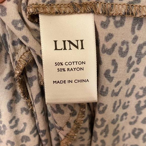 LINI Long Dress Womens Size Large Leopard Cora VNeck Tiered Print Long Sleeve - Picture 14 of 16